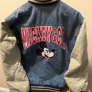 VINTAGE DISNEY MICKEY & CO EMBROIDERED BOMBER JACKET